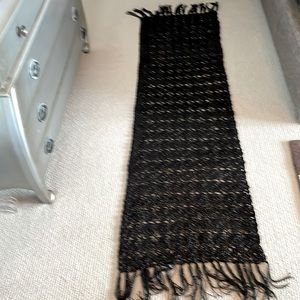 Handmade black and silver wrap/ scarf 70” long x 19” wide